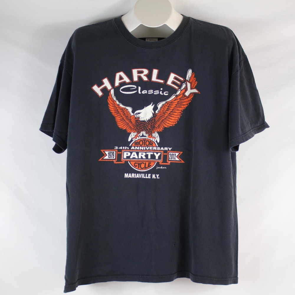 Gildan Heavy Cotton Black Harley Classic Graphic T-Shirt Men's Size XL